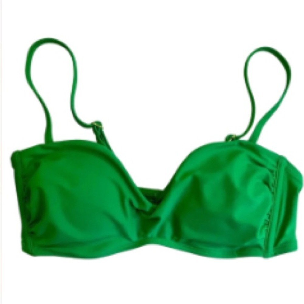 Wild Fable Bralette Bikini Top Womens Medium Green Double Scoop Stretchy NWT